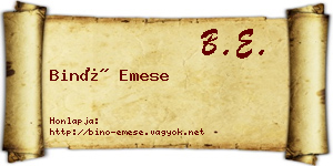 Binó Emese névjegykártya